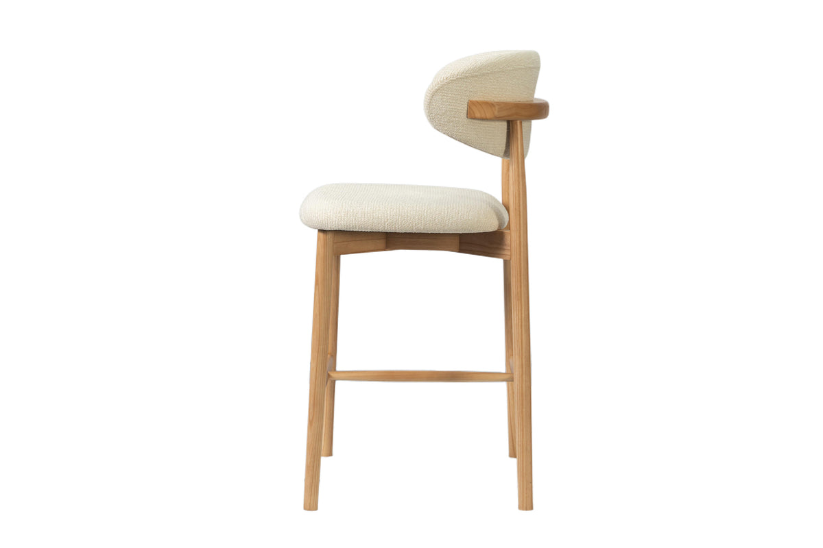 Chaise de comptoir Clara Frêne Naturel Beige