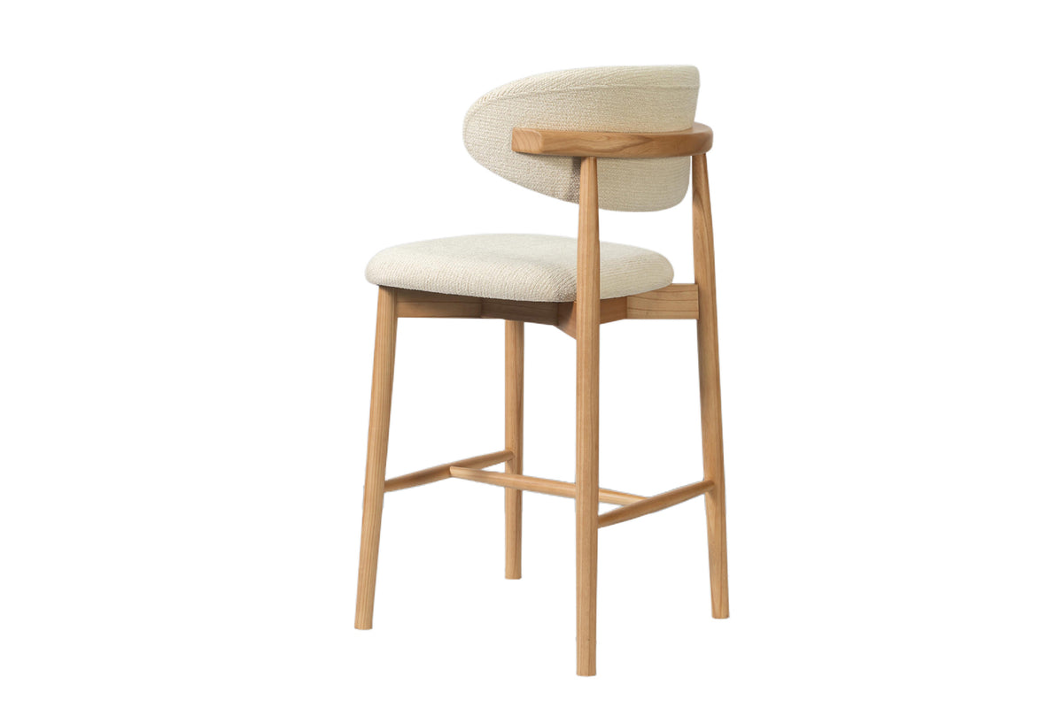 Chaise de comptoir Clara Frêne Naturel Beige