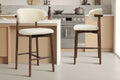 Chaise de comptoir Clara Frêne Noyer – Beige