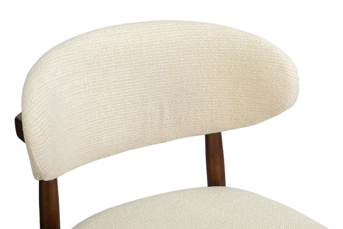 Chaise de comptoir Clara Frêne Noyer – Beige
