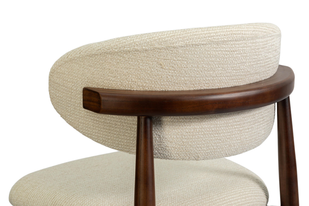 Chaise de comptoir Clara Frêne Noyer – Beige