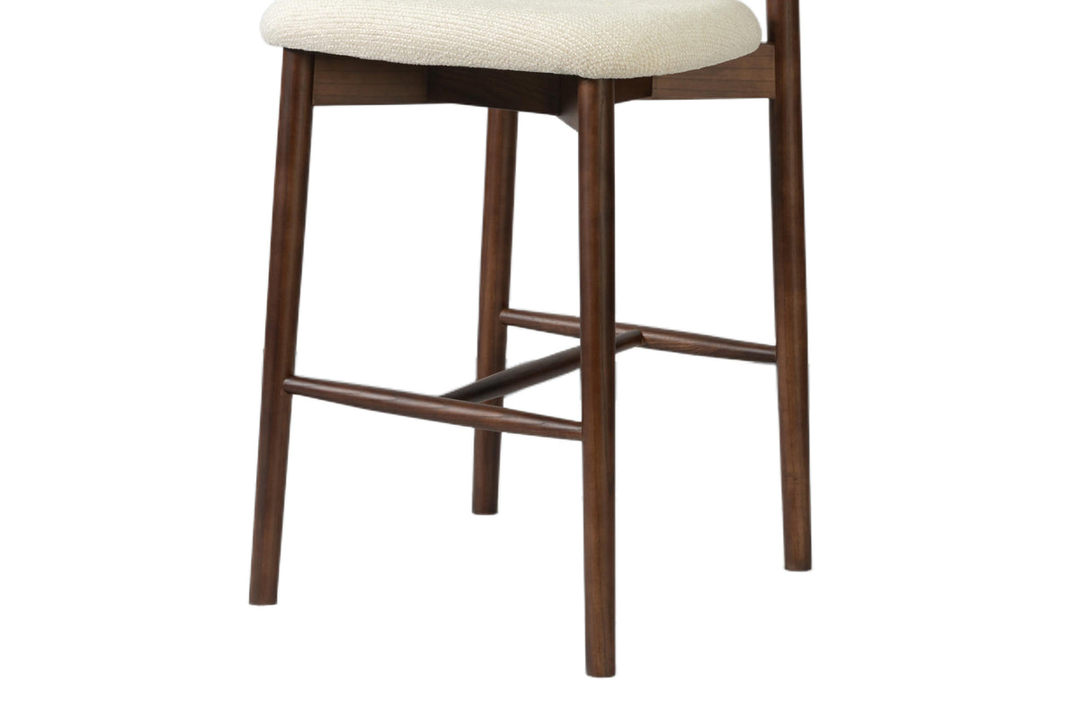 Chaise de comptoir Clara Frêne Noyer – Beige