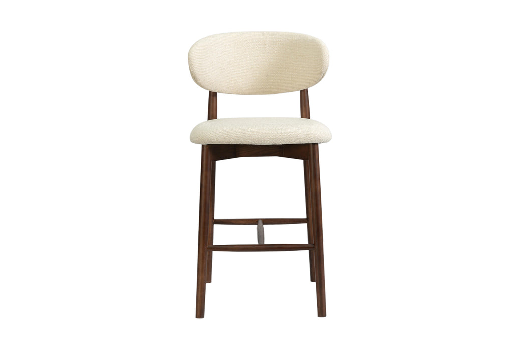 Chaise de comptoir Clara Frêne Noyer – Beige