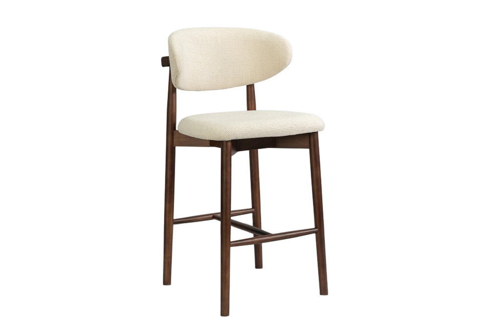 Chaise de comptoir Clara Frêne Noyer – Beige