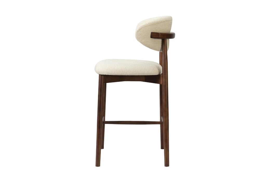 Chaise de comptoir Clara Frêne Noyer – Beige