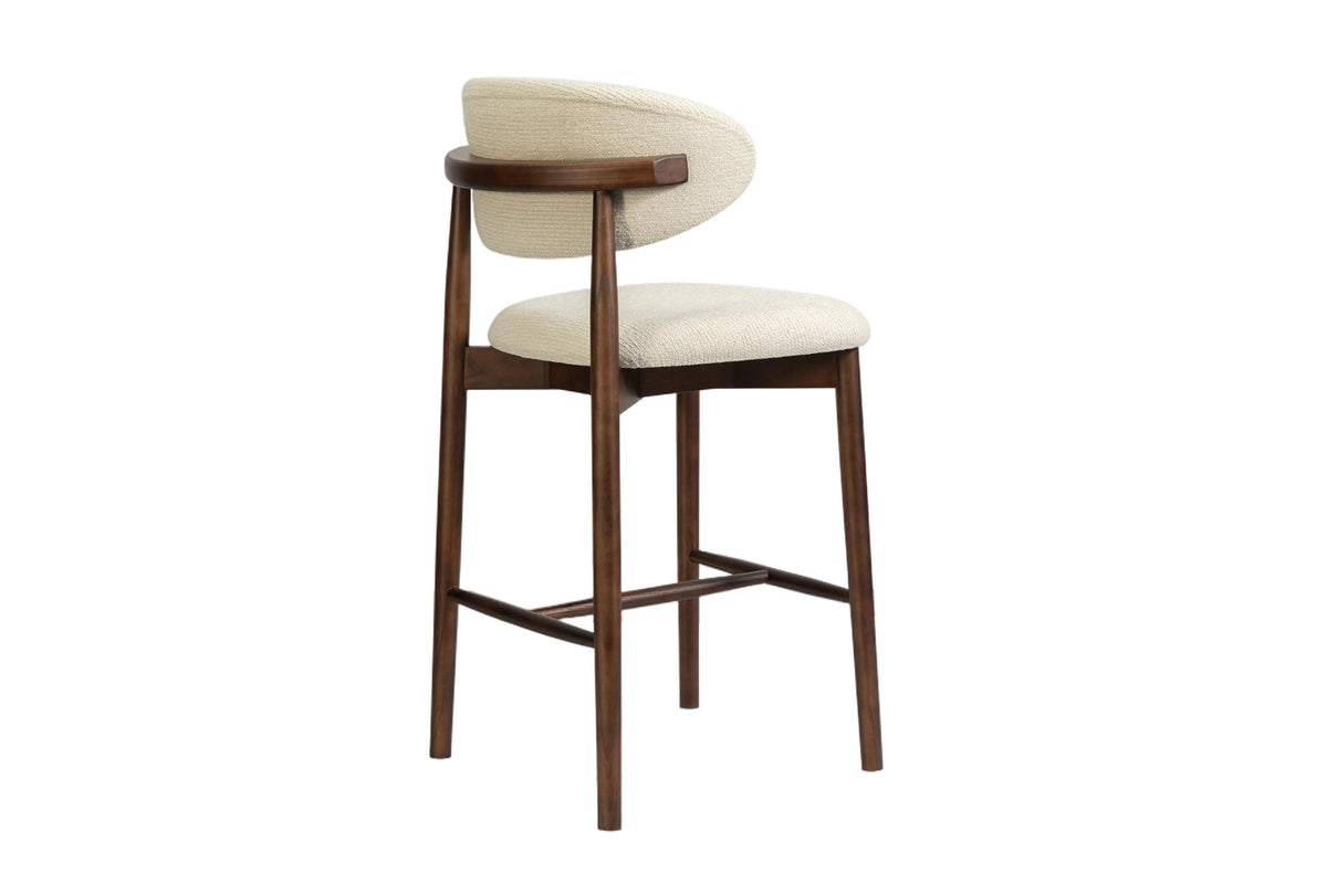 Chaise de comptoir Clara Frêne Noyer – Beige