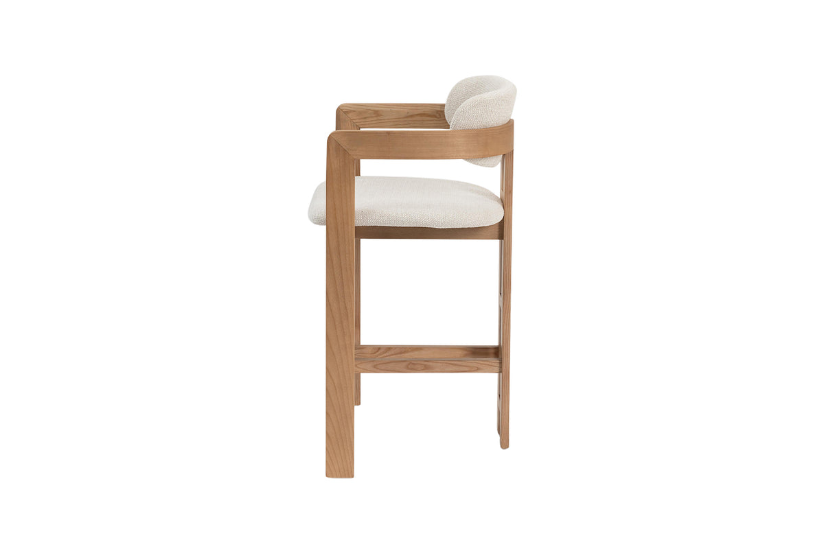 Chaise de comptoir Camille Frêne Nat. Beige