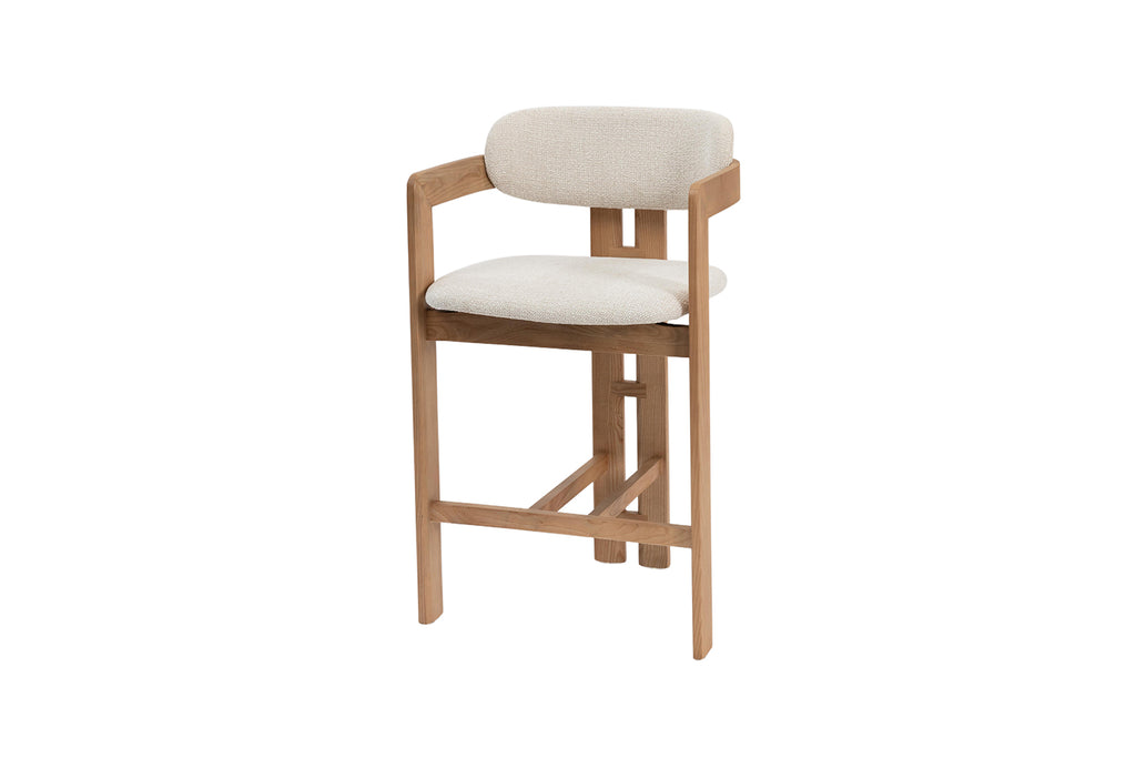 Chaise de comptoir Camille Frêne Nat. Beige