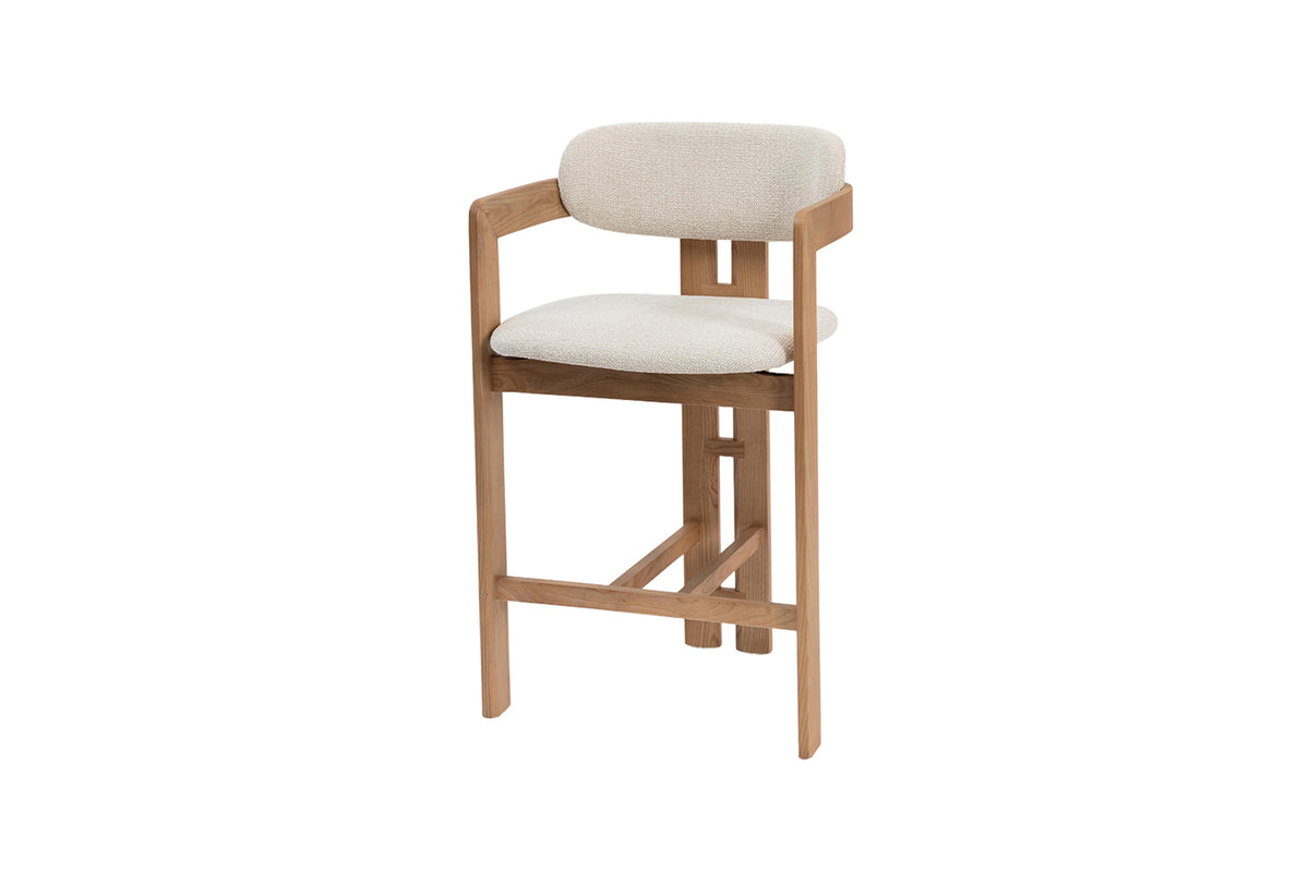 Chaise de comptoir Camille Frêne Nat. Beige