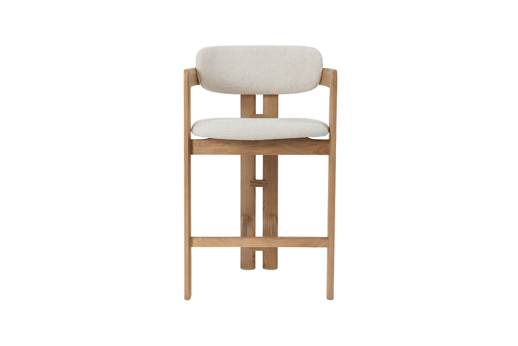 Chaise de comptoir Camille Frêne Nat. Beige