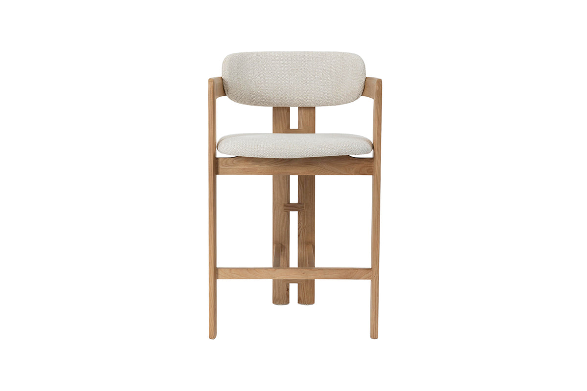 Chaise de comptoir Camille Frêne Nat. Beige