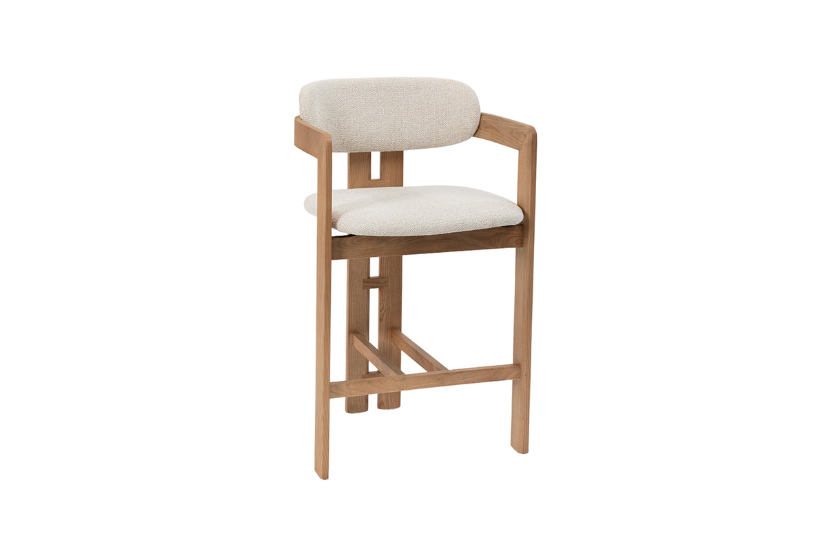 Chaise de comptoir Camille Frêne Nat. Beige