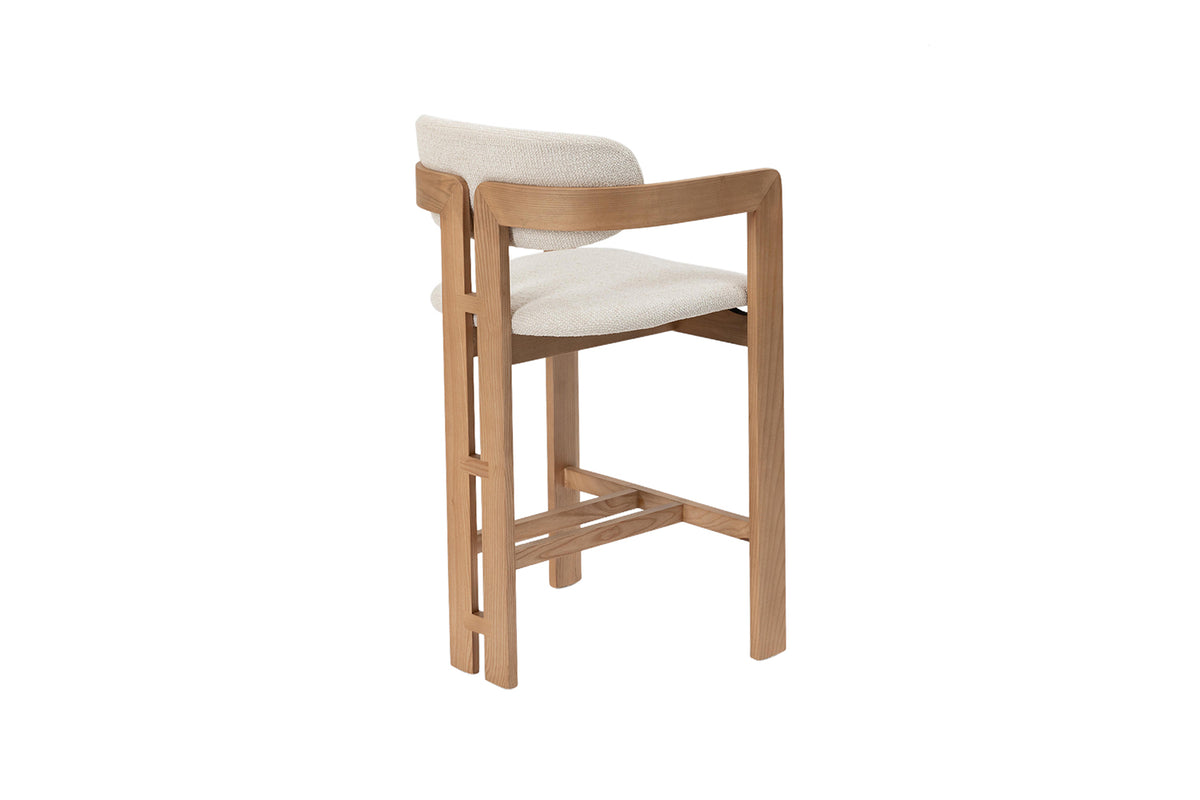 Chaise de comptoir Camille Frêne Nat. Beige