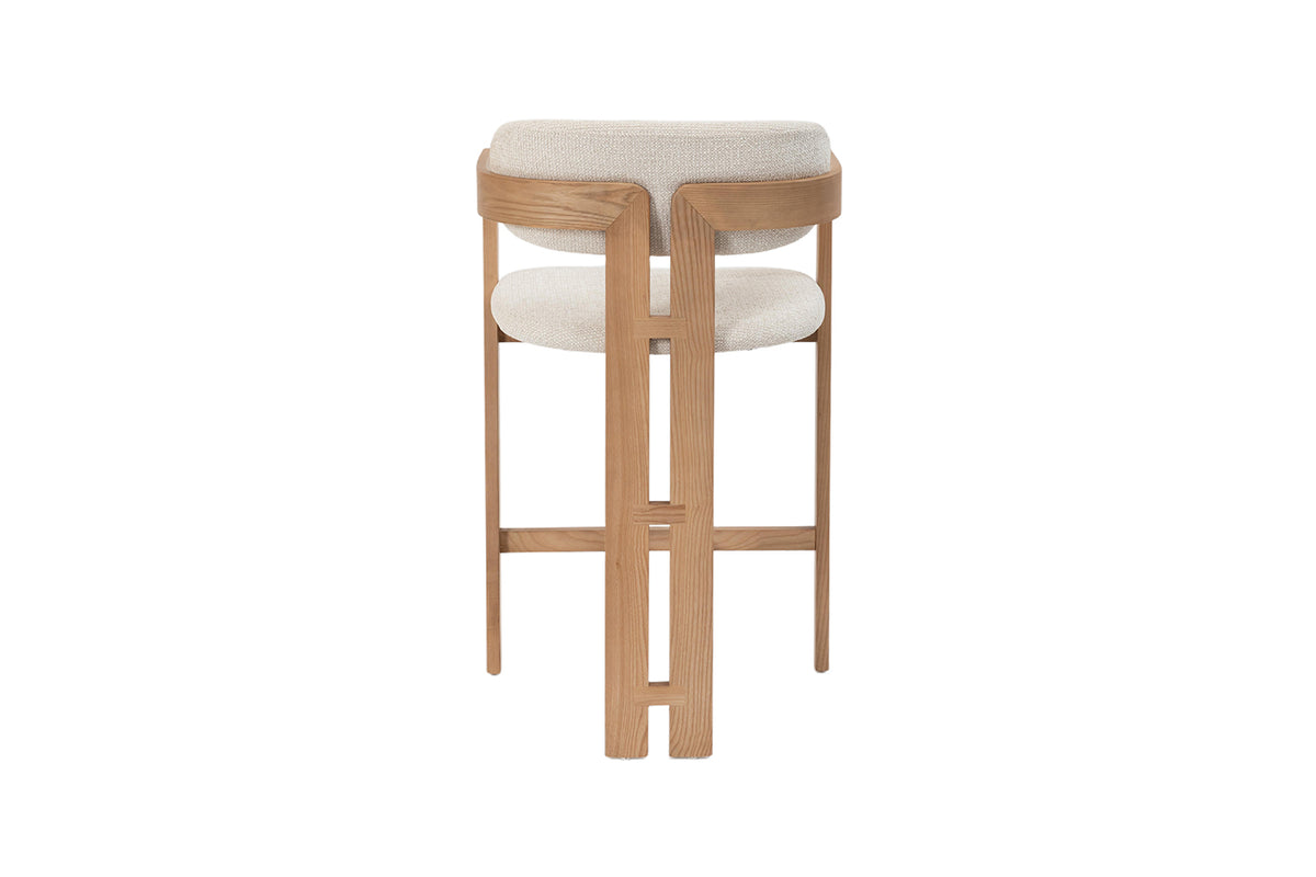 Chaise de comptoir Camille Frêne Nat. Beige