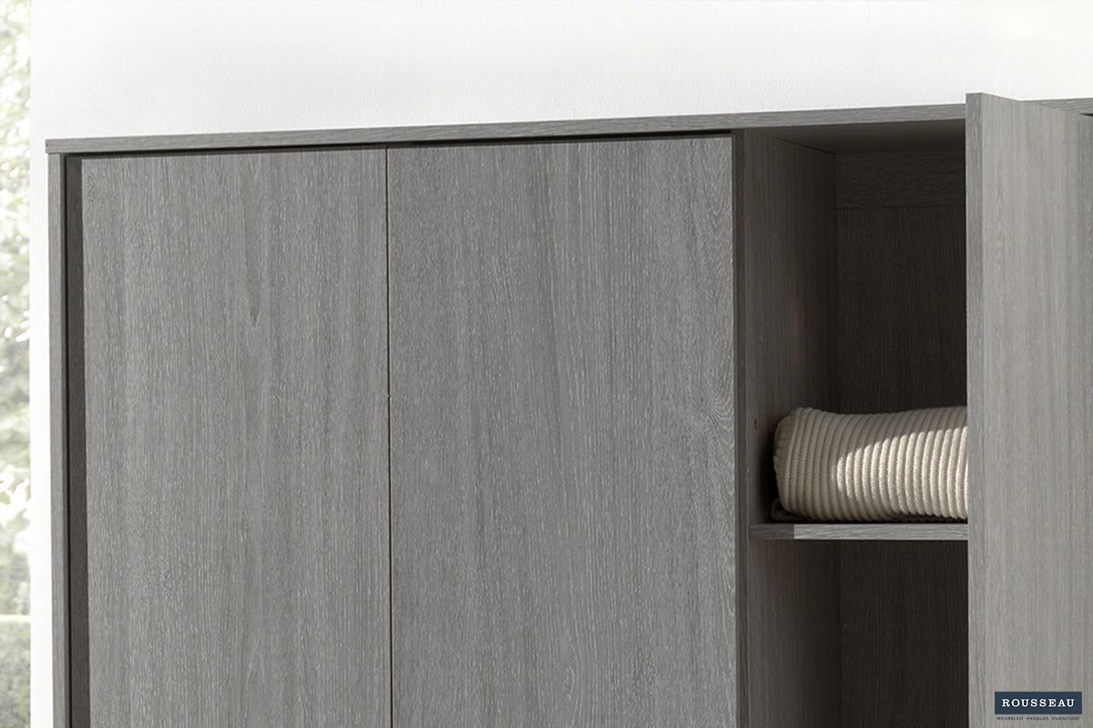Armoire Ray 3 portes Chêne gris