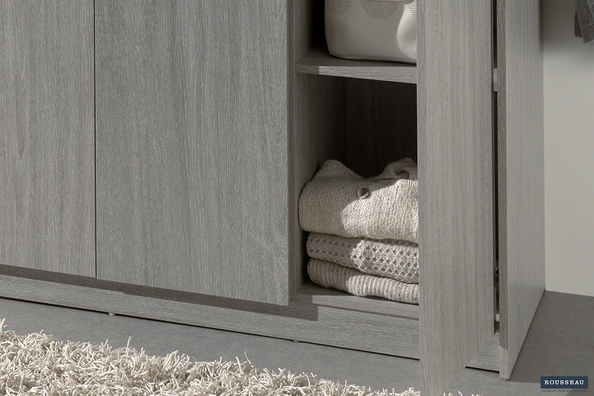 Armoire Ray 3 portes Chêne gris