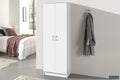 Armoire de rangement Ray 2 portes et 4 étagères Blanc