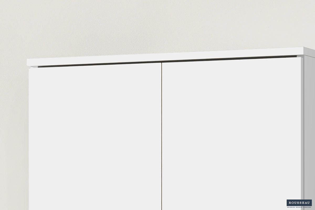 Armoire de rangement Ray 2 portes et 4 étagères Blanc
