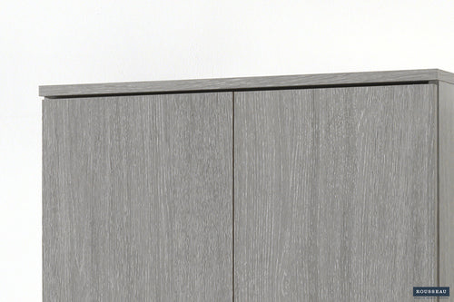 Armoire de rangement Ray 2 portes et 4 étagères Chêne gris