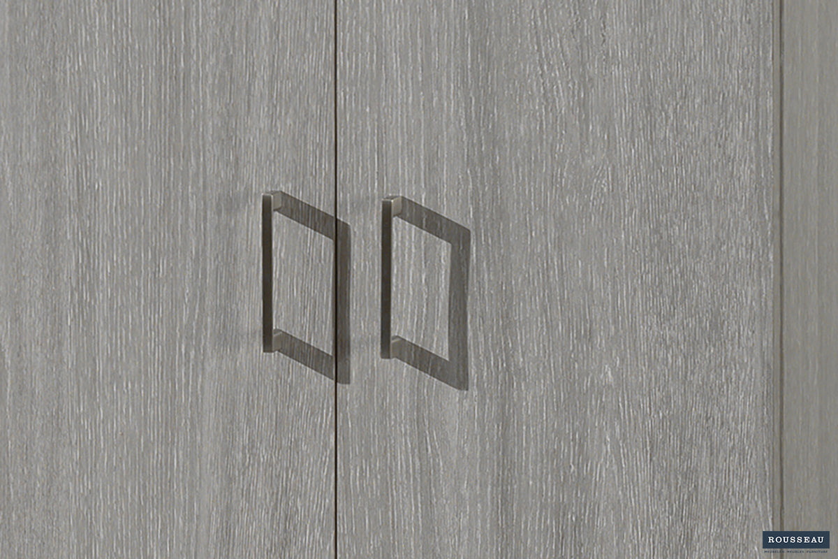 Armoire de rangement Ray 2 portes et 4 étagères Chêne gris