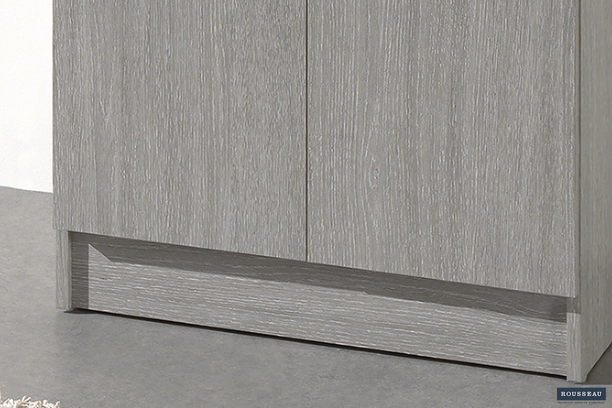 Armoire de rangement Ray 2 portes et 4 étagères Chêne gris