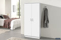 Armoire de rangement Ray 2 portes et 4 étagères Blanc
