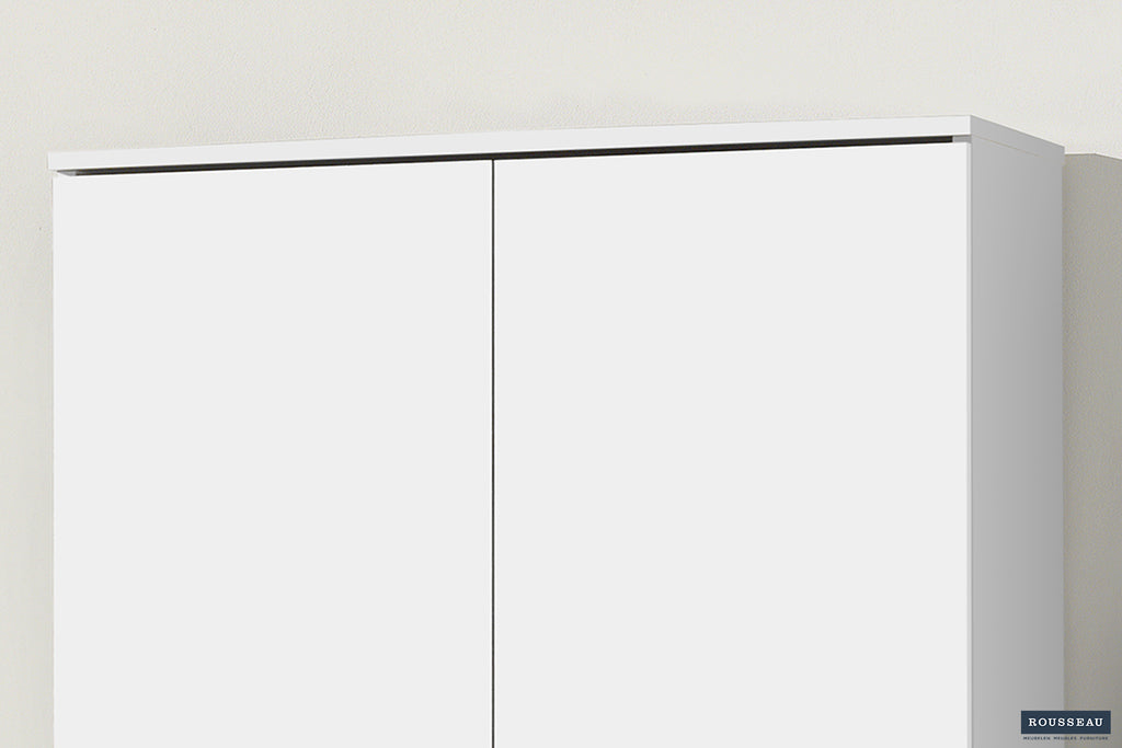 Armoire de rangement Ray 2 portes et 4 étagères Blanc