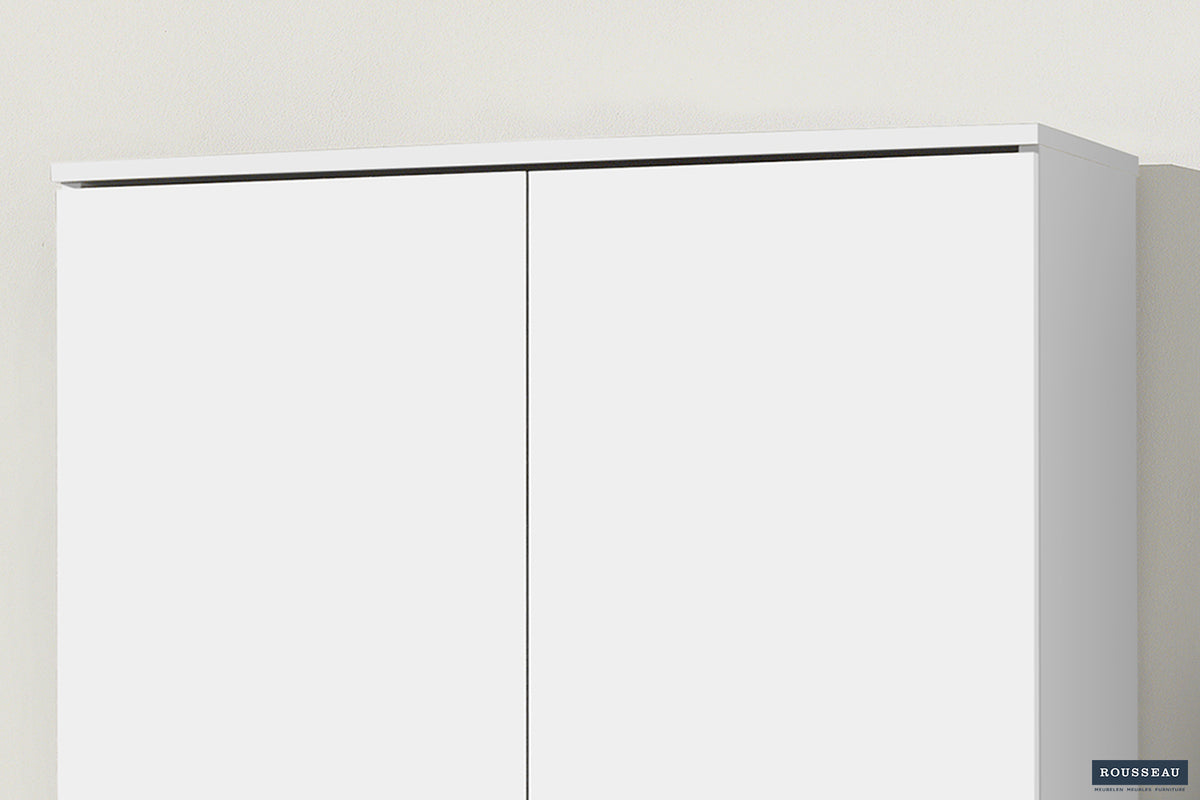 Armoire de rangement Ray 2 portes et 4 étagères Blanc