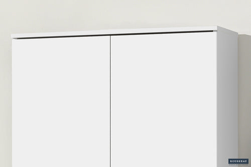 Armoire de rangement Ray 2 portes et 4 étagères Blanc
