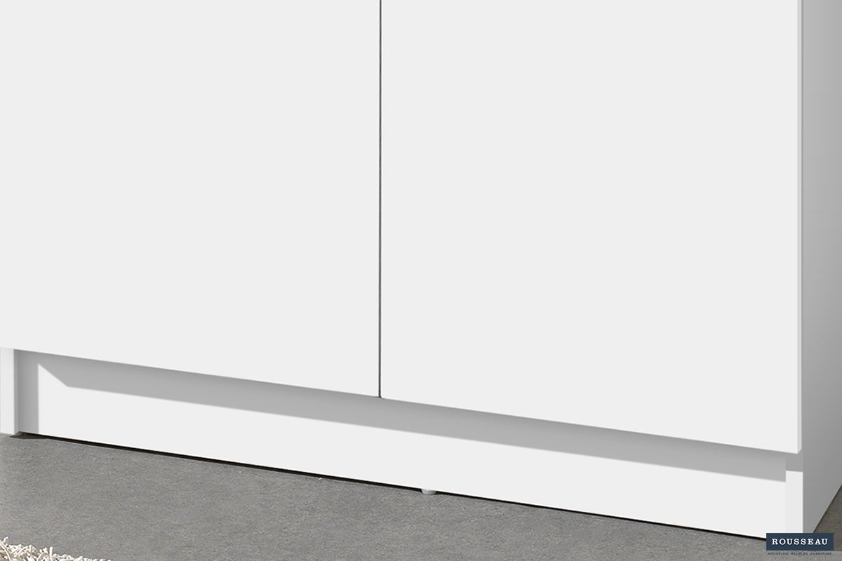 Armoire de rangement Ray 2 portes et 4 étagères Blanc
