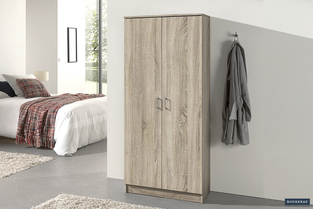 Armoire de rangement Ray 2 portes et 4 étagères Sonoma