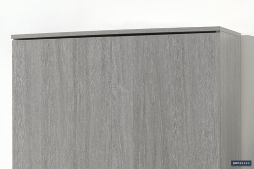 Armoire de rangement Ray 2 portes et 4 étagères Chêne gris