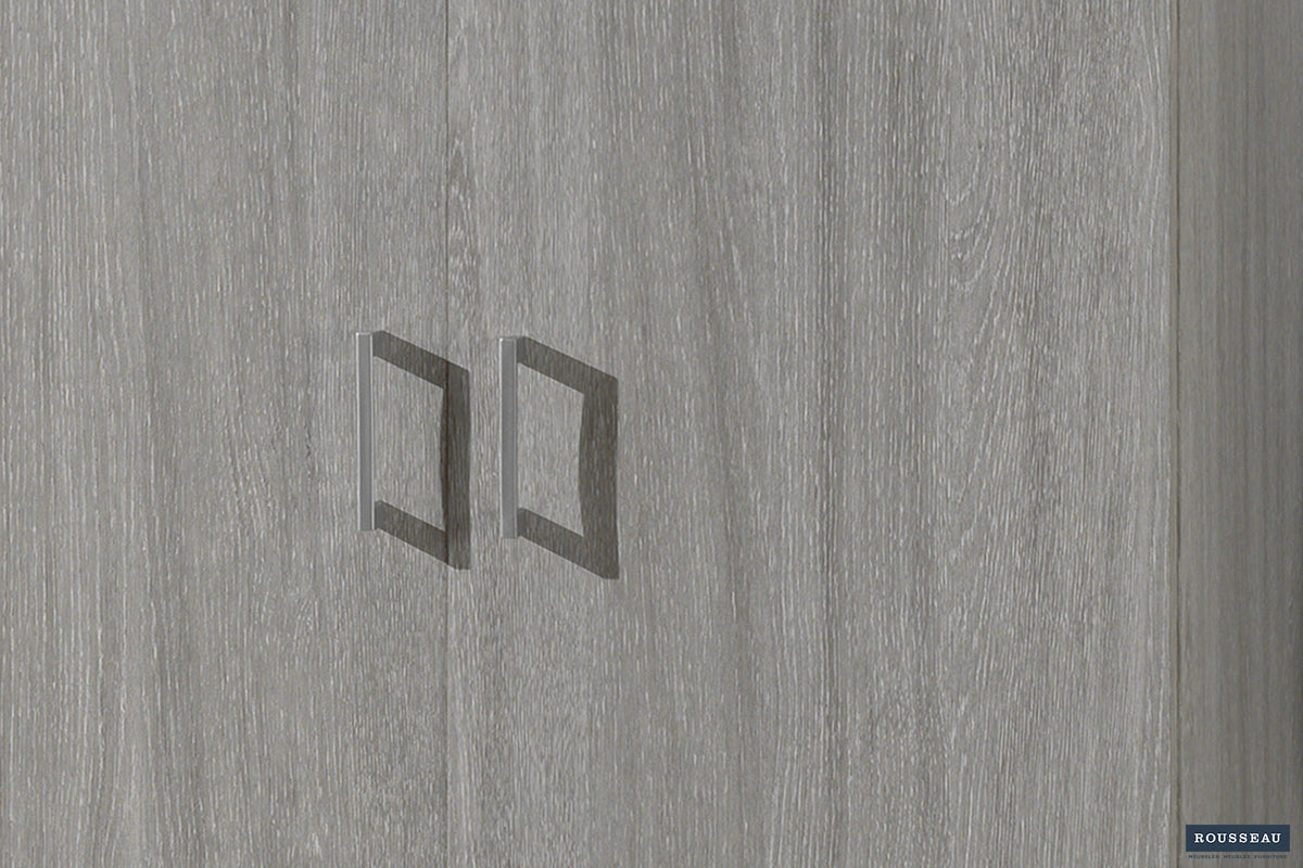 Armoire de rangement Ray 2 portes et 4 étagères Chêne gris