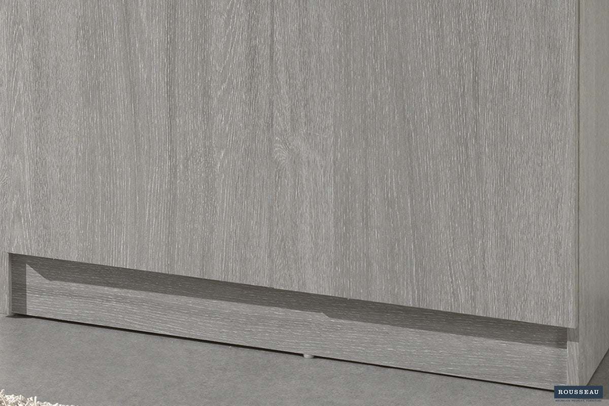 Armoire de rangement Ray 2 portes et 4 étagères Chêne gris