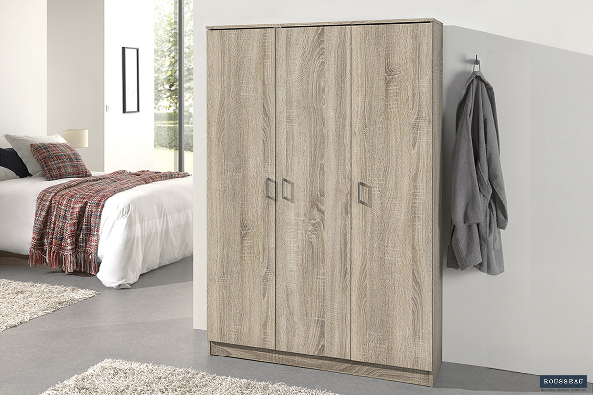 Armoire de rangement Ray 3 portes et 4 étagères Sonoma