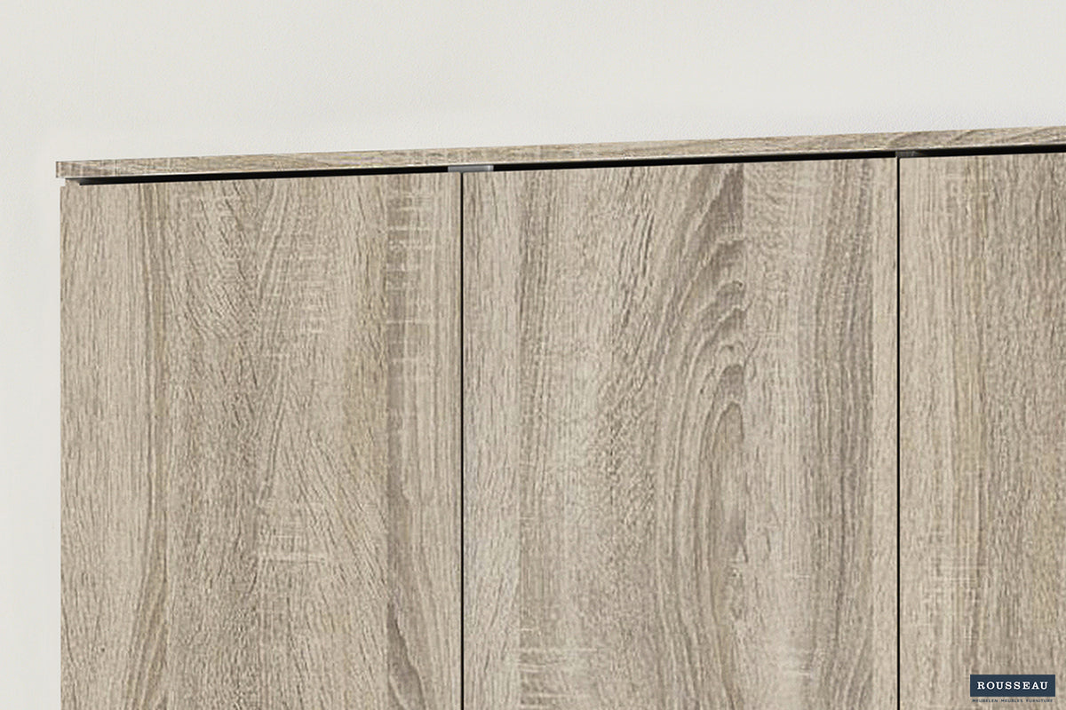 Armoire de rangement Ray 3 portes et 4 étagères Sonoma