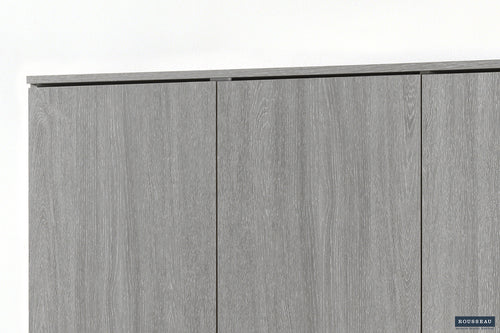 Armoire de rangement Ray 3 portes et 4 étagères Chêne gris
