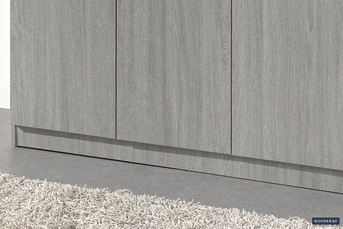 Armoire de rangement Ray 3 portes et 4 étagères Chêne gris