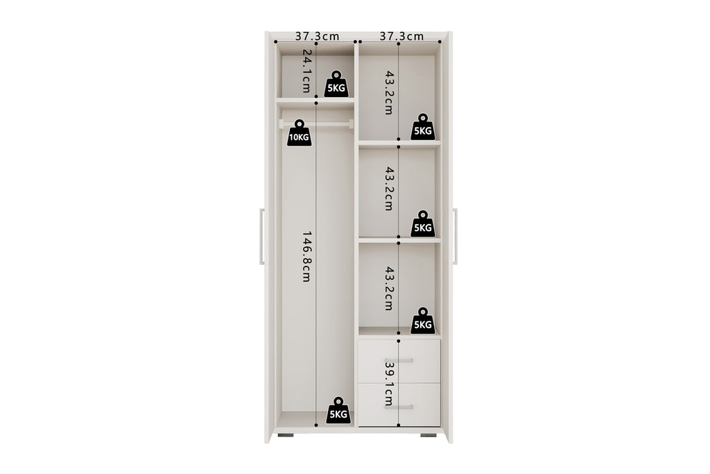 Armoire Mike 2 portes Blanc