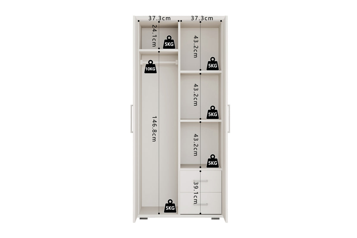 Armoire Mike 2 portes Blanc