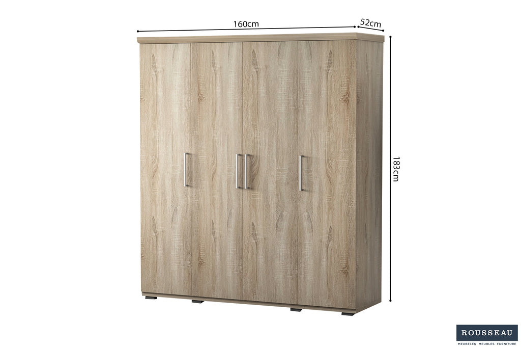 Armoire Mike 4 portes Sonoma