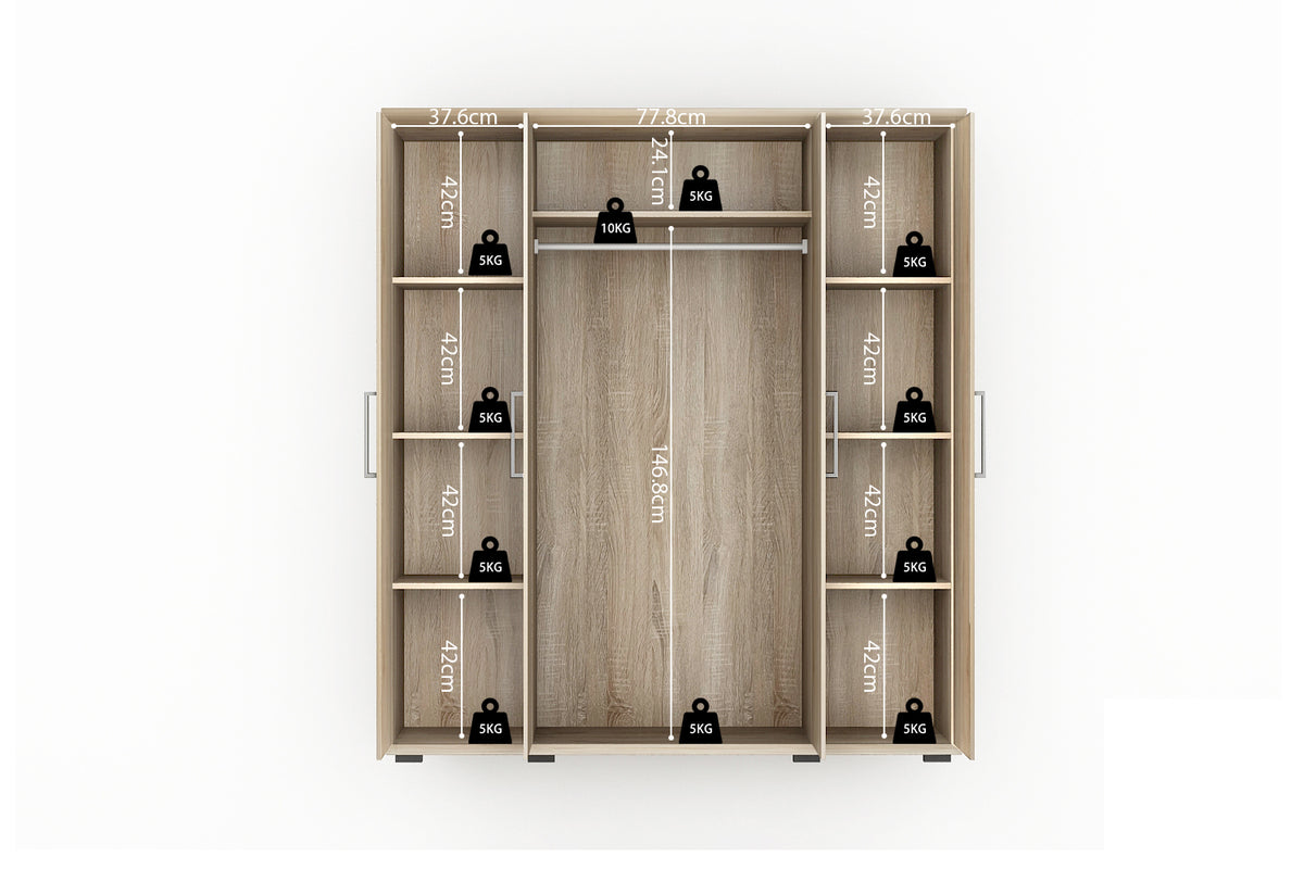 Armoire Mike 4 portes Sonoma