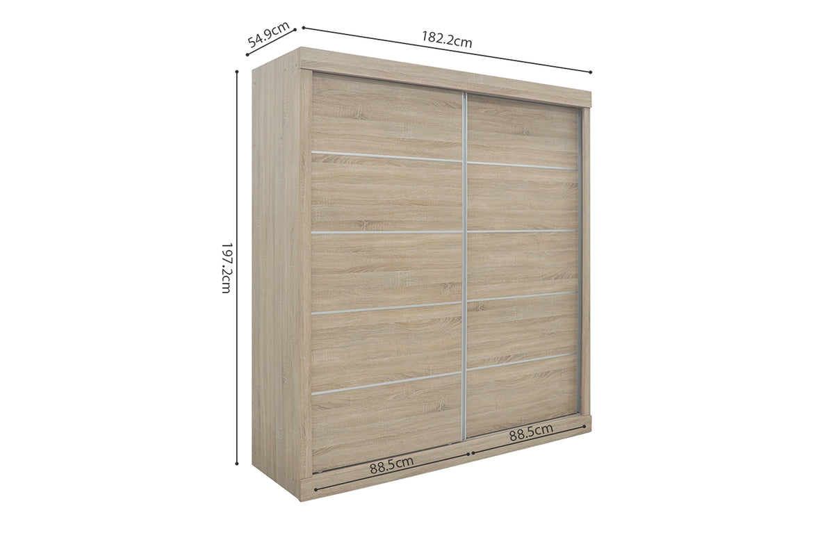 Armoire Mike 2 Portes Coulissantes Sonoma