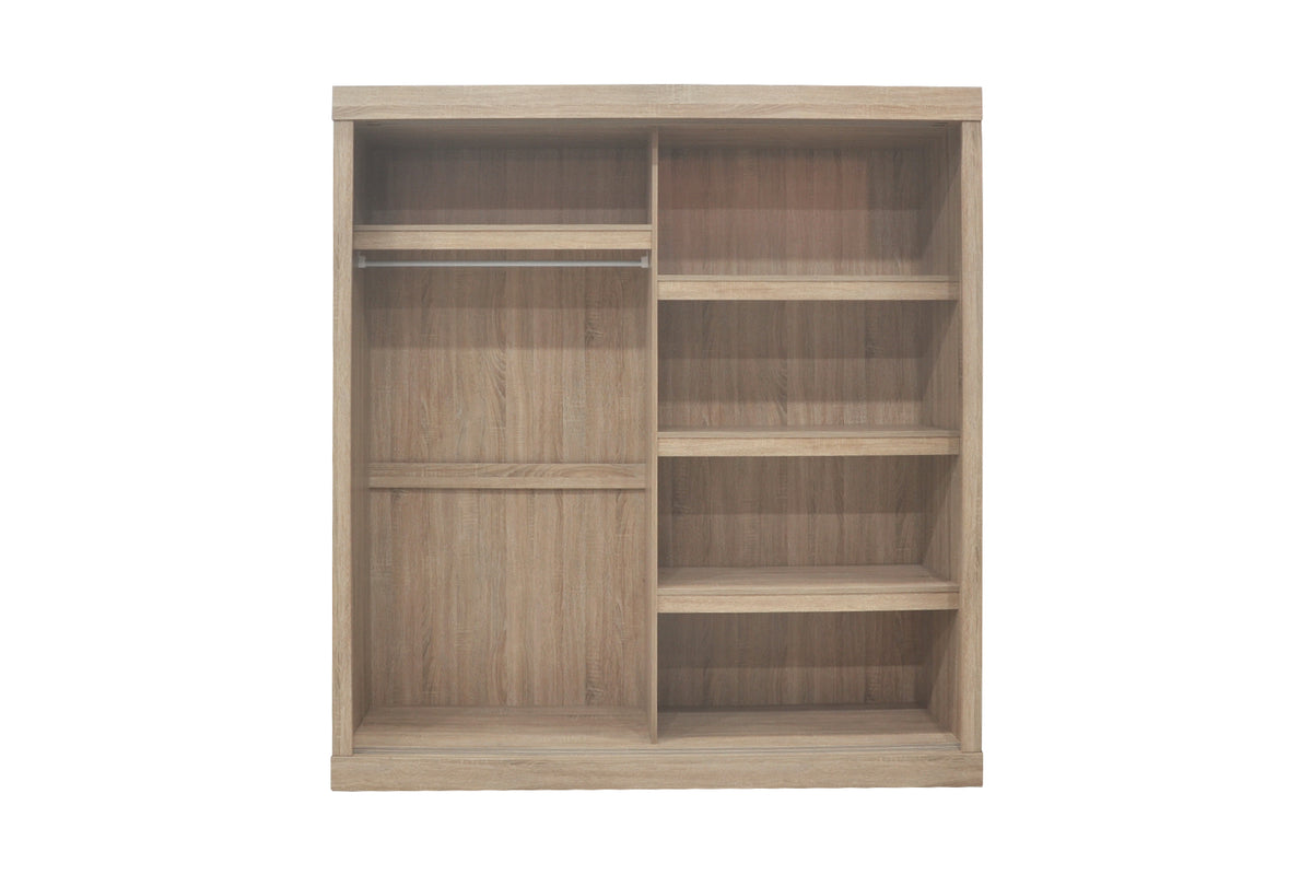 Armoire Mike 2 Porte Coulissante, 1 Porte Miroir Sonoma