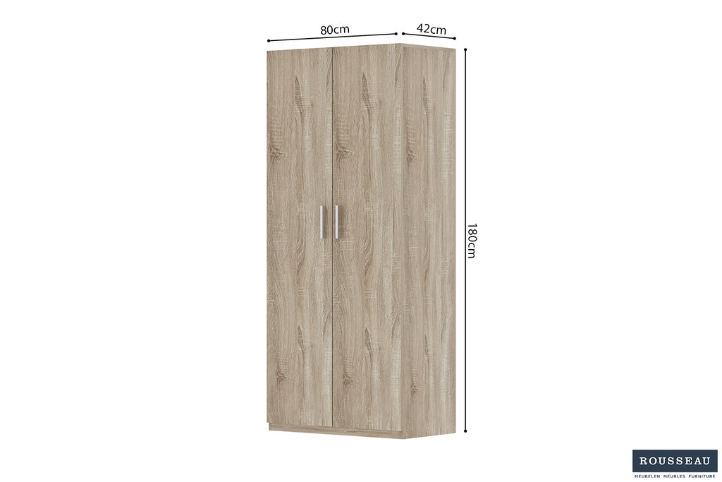 Armoire de rangement Mike 80 cm 2 portes