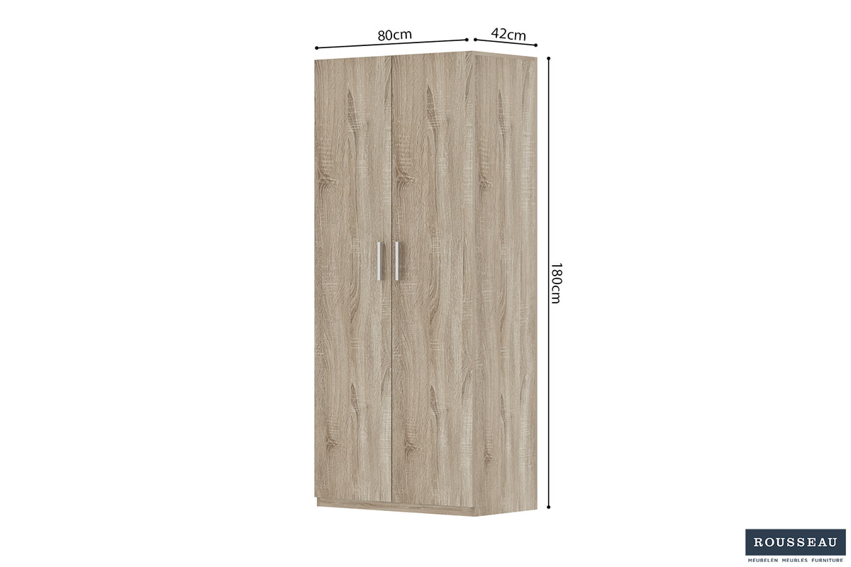 Armoire de rangement Mike 80 cm 2 portes
