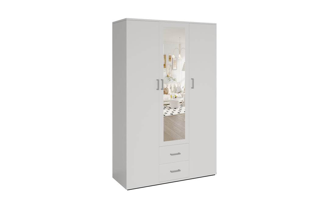 Armoire Marc 3 portes avec miroir Blanc