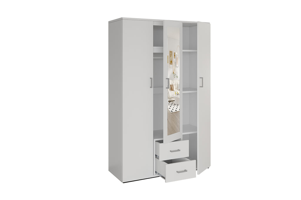 Armoire Marc 3 portes avec miroir Blanc