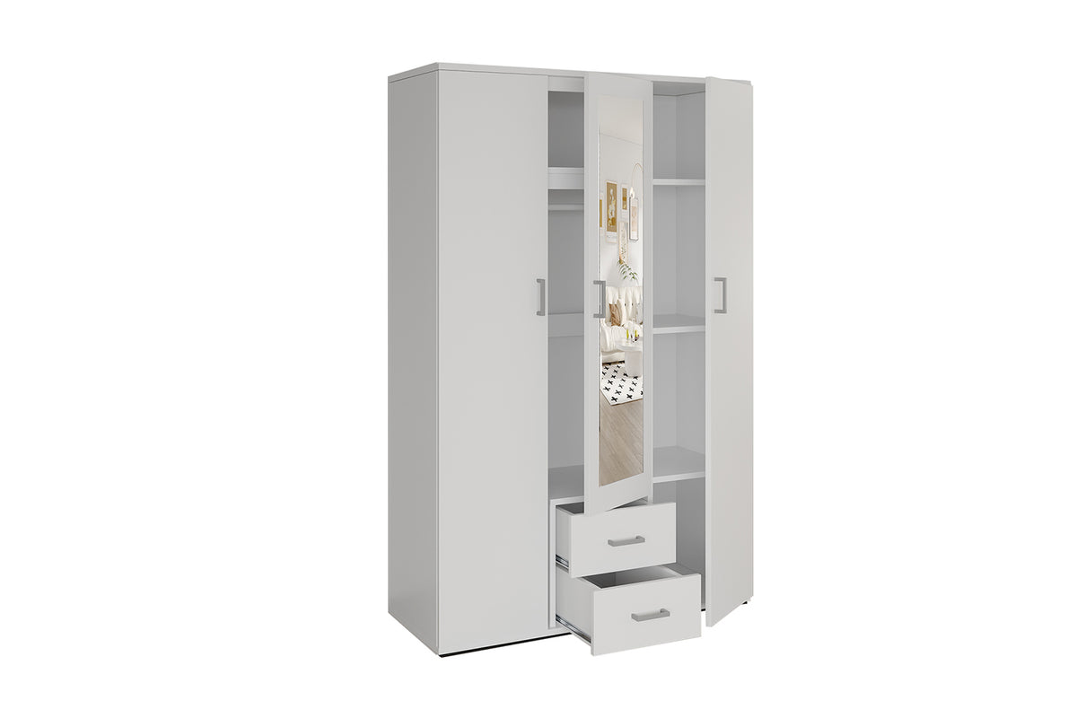 Armoire Marc 3 portes avec miroir Blanc