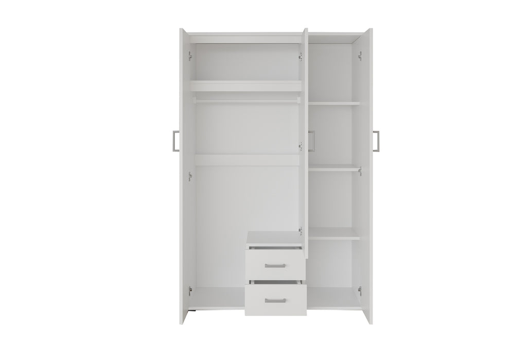 Armoire Marc 3 portes avec miroir Blanc